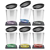 Vaso magnético silwy® multicolor (juego de 6), sin BPA (Tritan) con tapa y almohadillas de gel de nano metal